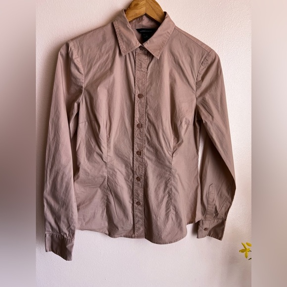 Moda International Women Tan Long Sleeve Blouse M With Bottom 4. % Elastic - Picture 7 of 16